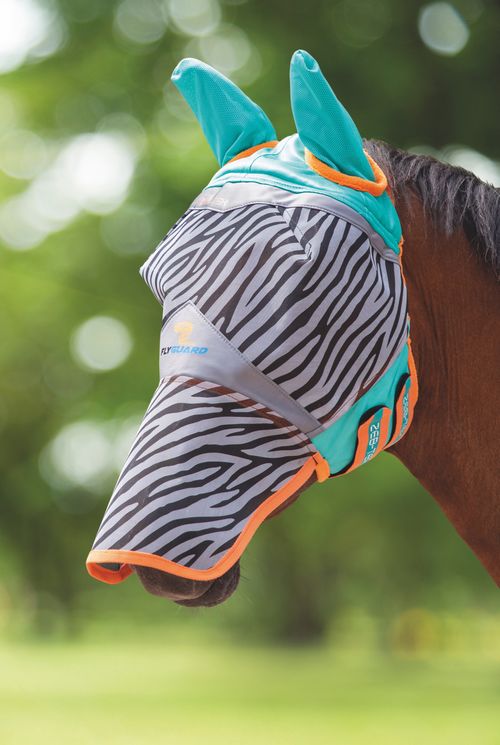 Shires Zeb-Tek Fly Mask - Zebra Print