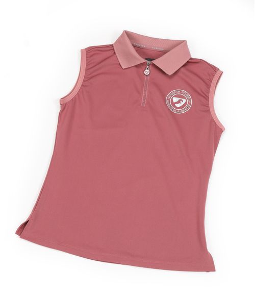 Shires Aubrion Kids' Harrow Sleeveless Polo Shirt - Dusky Pink