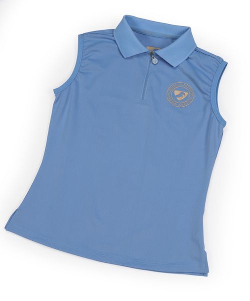 Shires Aubrion Kids' Harrow Sleeveless Polo Shirt - Sky Blue