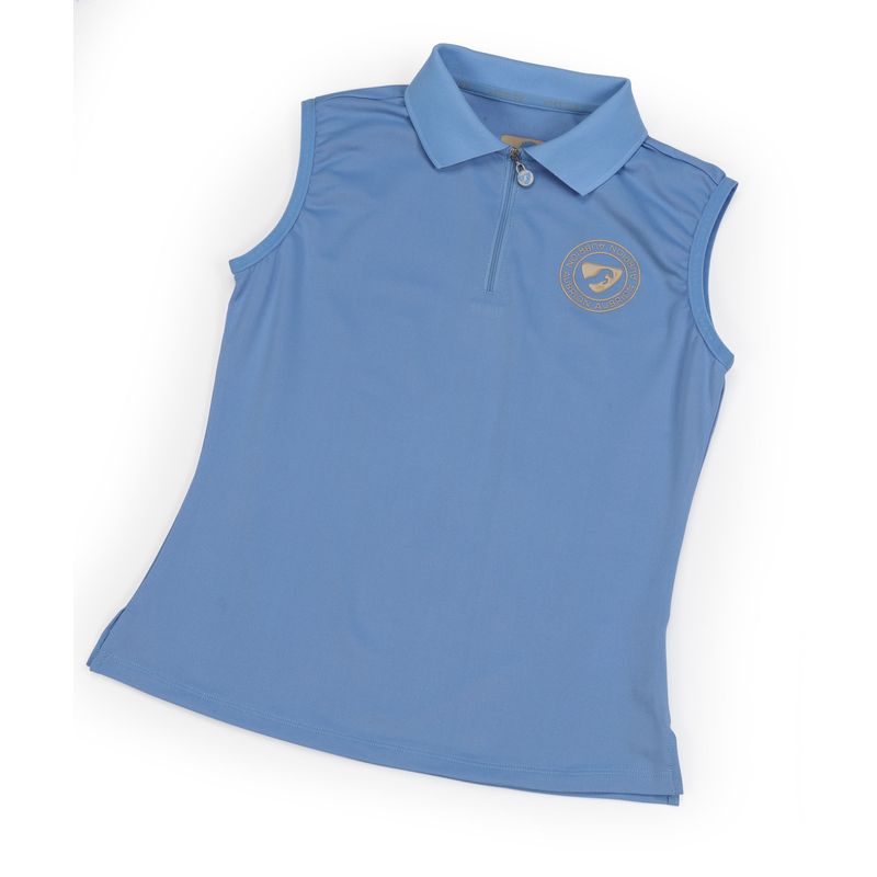 Shires Aubrion Kids' Harrow Sleeveless Polo Shirt - Sky Blue - Aubrion ...