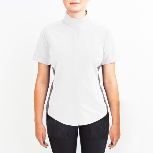Irideon Women's Athena Short Sleeve Show Shirt - Bright White/Dove Grey