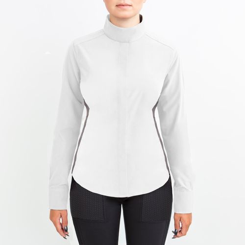 Irideon Women's Athena Long Sleeve Show Shirt - Bright White/Dove Grey