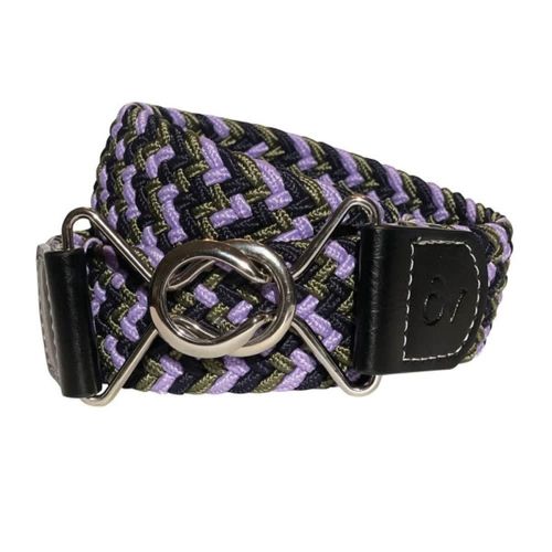 Ovation Signature Braided Stretch Belt - Black/Lavender/Grey
