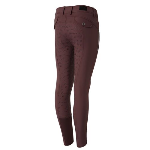 Horze Kids' Andrea Full Seat Breeches - Red Mahogany Burgundy