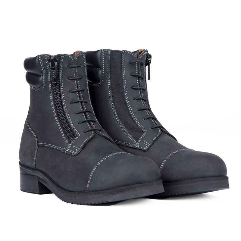 Horze Kids Blake Front Zip Paddock Boots Black Horze 38259 BL Tack Of The Day