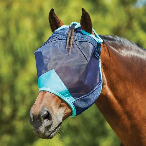 Weatherbeeta Comfitec Deluxe Fine Mesh Mask - Navy/Turquoise