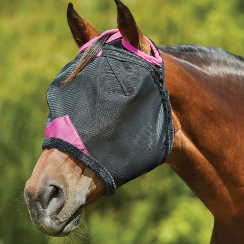 Weatherbeeta Comfitec Deluxe Durable Mesh Mask - Black/Purple