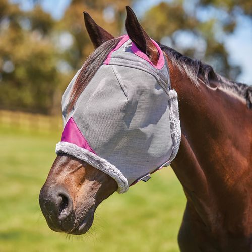Weatherbeeta Comfitec Deluxe Durable Mesh Mask - Grey/Purple