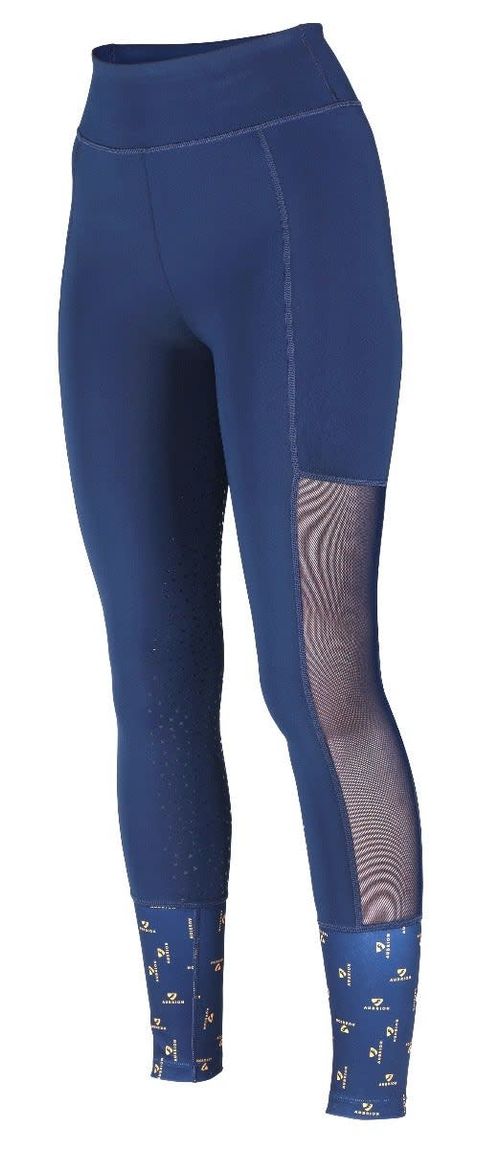 Shires Aubrion Kids' Elstree Mesh Riding Tights - Navy