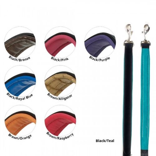 Harmohn Kraft 1"x60" Flat Plain Double Stitch Lead - Brown/Raspberry