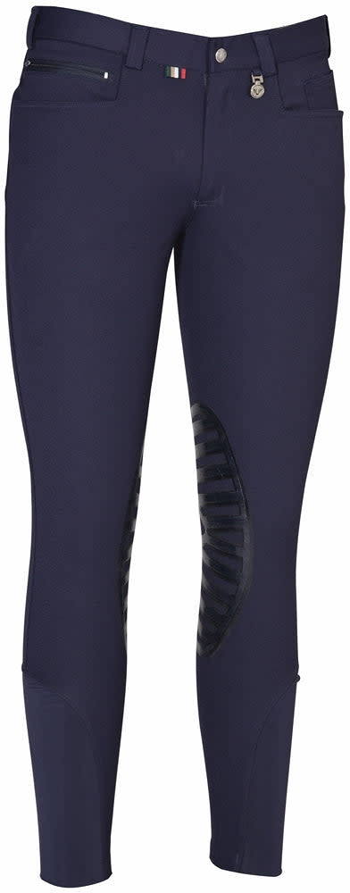 TuffRider Men's Sawyer Silicone Knee Patch Breeches - Navy