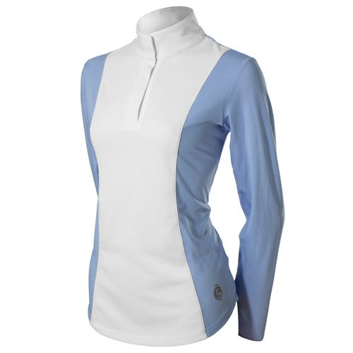 Equinavia Women's Martha Long Sleeved Show Shirt - Light Blue/White