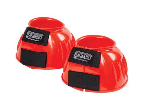 Roma Double Tape PVC Ribbed Bell Boots - Red