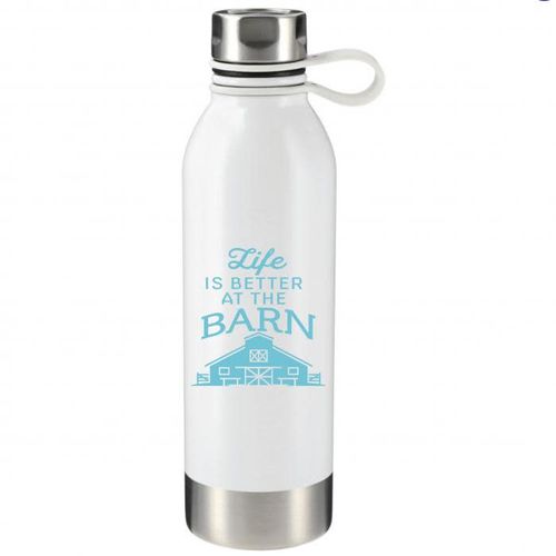Kelley and Company Life is Better Sports Bottle - White/Aqua
