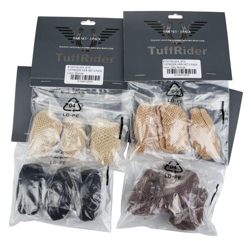 TuffRider Hair Net 3 Pack - Medium Brown