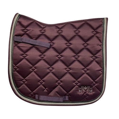Equine Couture Satin Pony Dressage Saddle Pad - Plum/Mauve/Silver