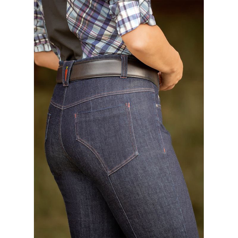 Kerrits Women's Stretch Denim Extended Patch Bootcut Breeches Classic Dark Blue Kerrits