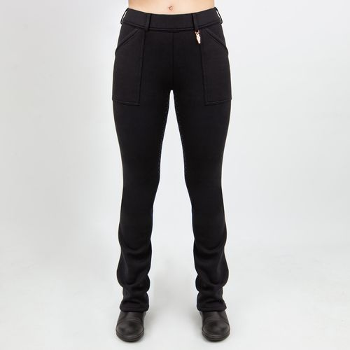 Irideon Women's Fjord Fleece 1/2 Seat Boot Cut Breeches - Black