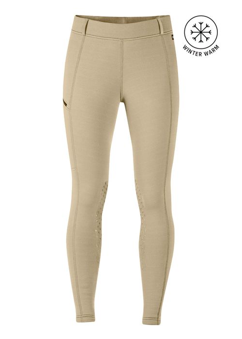 Kerrits Women's Power Stretch Knee Patch Pocket Tights - Tan