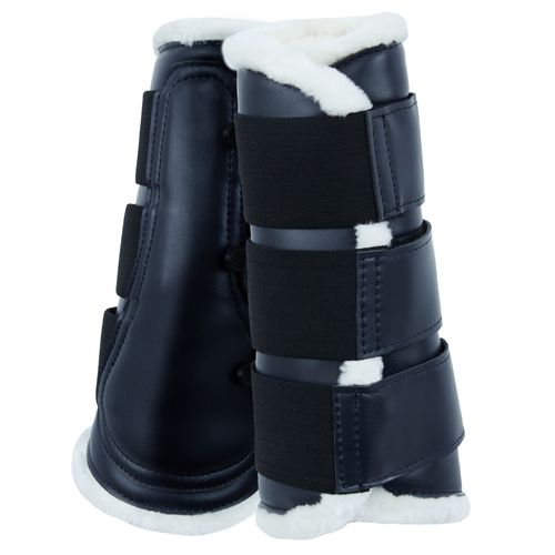 Horze Ghent Brushing Boots w/Faux Fur - Dark Navy