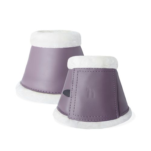 Horze Ghent Bell Boots w/Faux Fur - Grey Ridge Purple