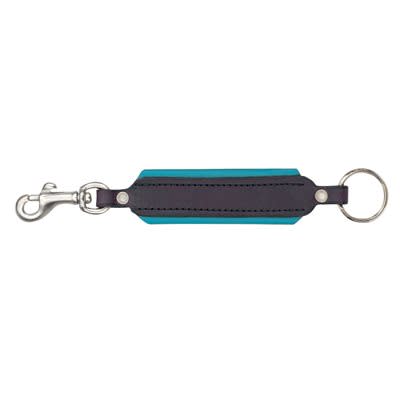 Perri's Padded Leather Key Chain - Black/Turquoise