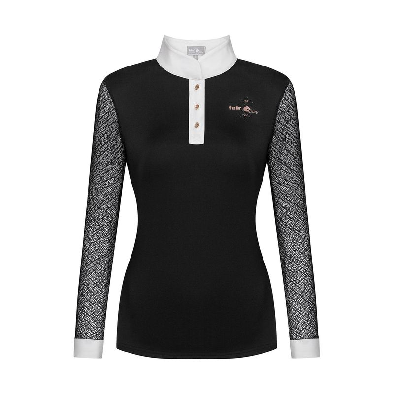 Fair Play Women s Cecile Rose Gold Long Sleeve Competition Shirt Black Fair Play 09714 1010 Tack Of The Day