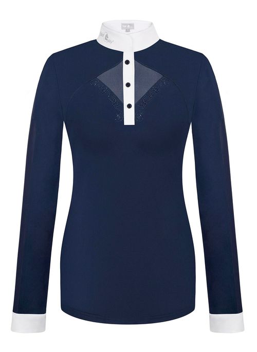 Fair Play Women's Cathrine Long Sleeve Competition Shirt - Navy/White