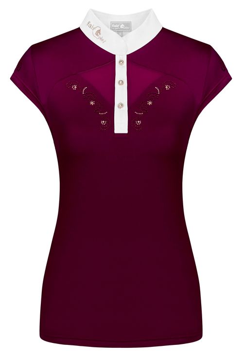 Fair Play Women's Cathrine Rose Gold Sleeveless Competion Shirt - Burgundy