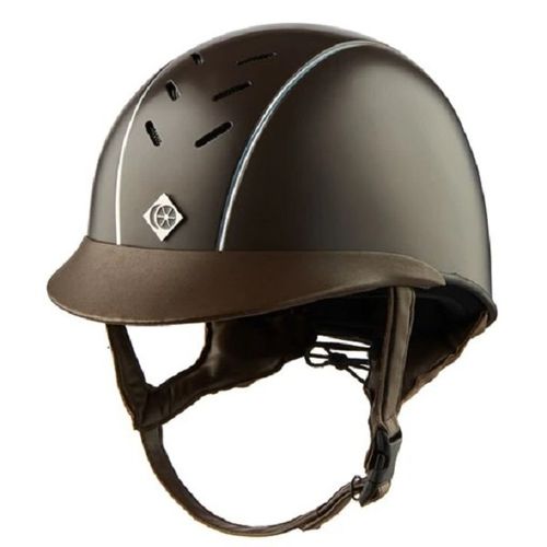 Charles Owen Ayrbrush Pinstripe Helmet - Brown/Silver Pinstripe