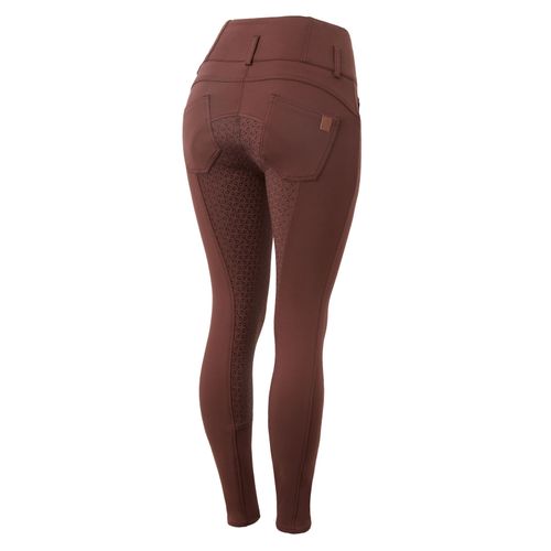 Horze Women's Tara Full Seat Thermo Breeches - Rum Raisin Brown