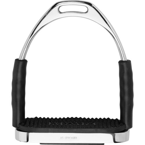Herm Sprenger System 4 Stirrups - Stainless Steel/Black Pad