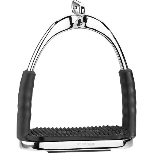 Herm Sprenger System 4 Offset Stirrups - Stainless Steel/Black Pad