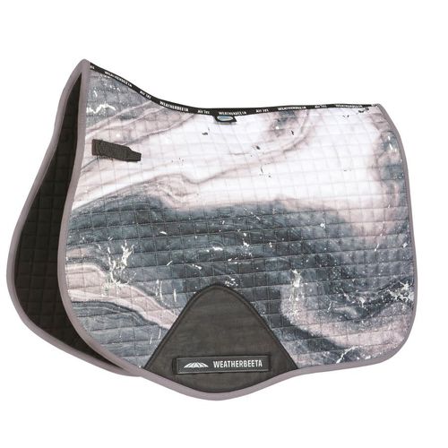 Weatherbeeta Prime Marble Shimmer All Purpose Saddle Pad - Grey/Silver Swirl Marble
