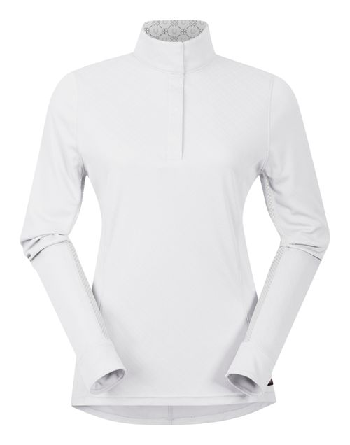 Kerrits Women's Encore Long Sleeve Show Shirt - White/Lucky Diamond