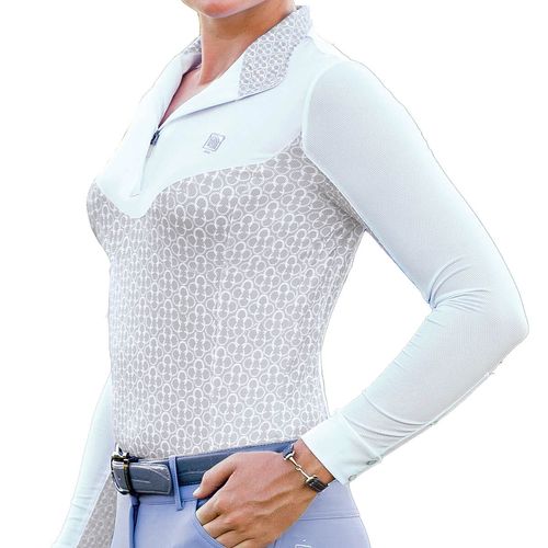 Romfh Women's Infinity Printed Long Sleeve Show Shirt - Light Grey Lucky Shoes