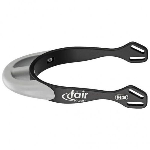 Herm Sprenger 25mm Rounded Neck Fairrider Spurs - Black Aluminum/Silver