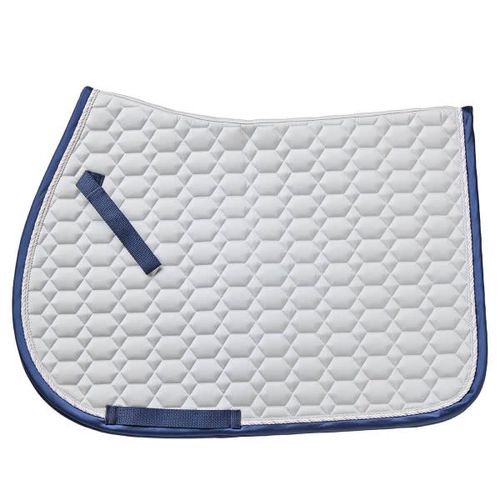Ovation Elegance Satin AP Saddle Pad - Lt Grey/Navy