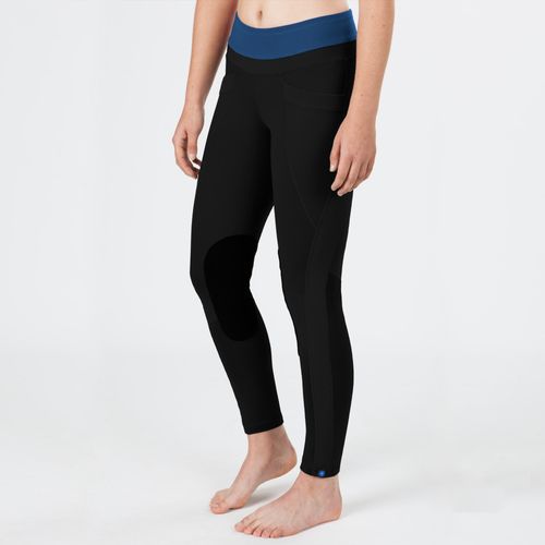Irideon Kids' Synergy Knee Patch Tights - Black/Twilight