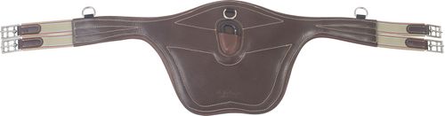 M. Toulouse Platinum Padded Leather Belly Guard Jumper Girth - Chocolate
