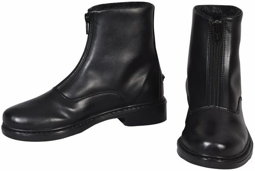 OPEN BOX: TuffRider Kids' Starter Winter Fleece Lined Front Zip Paddock Boots - 1 - Black