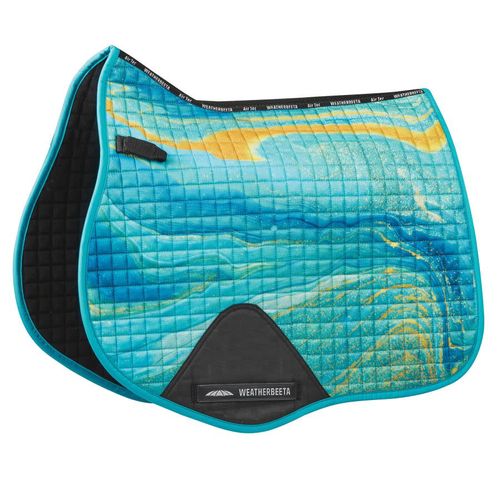 Weatherbeeta Prime Marble All Purpose Saddle Pad - Blue/Orange Swirl