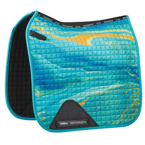 Weatherbeeta Prime Marble Dressage Saddle Pad - Blue/Orange Swirl