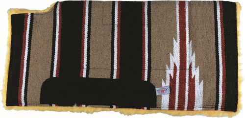 Western Rawhide Navajo Fleece Western Saddle Pad - Taupe/Black/Burgundy/White