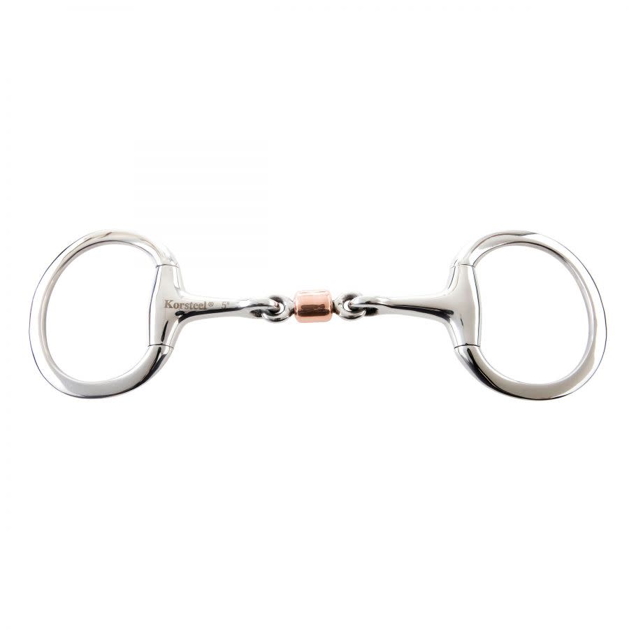 Korsteel Stainless Steel Copper Roller Mouth Eggbutt Snaffle Bit ...