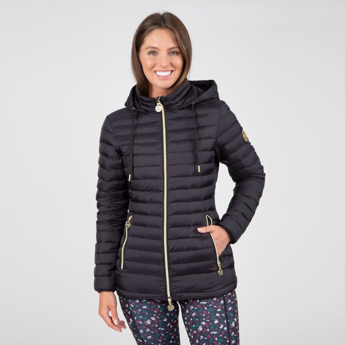 Womens padded packaway clearance jacket