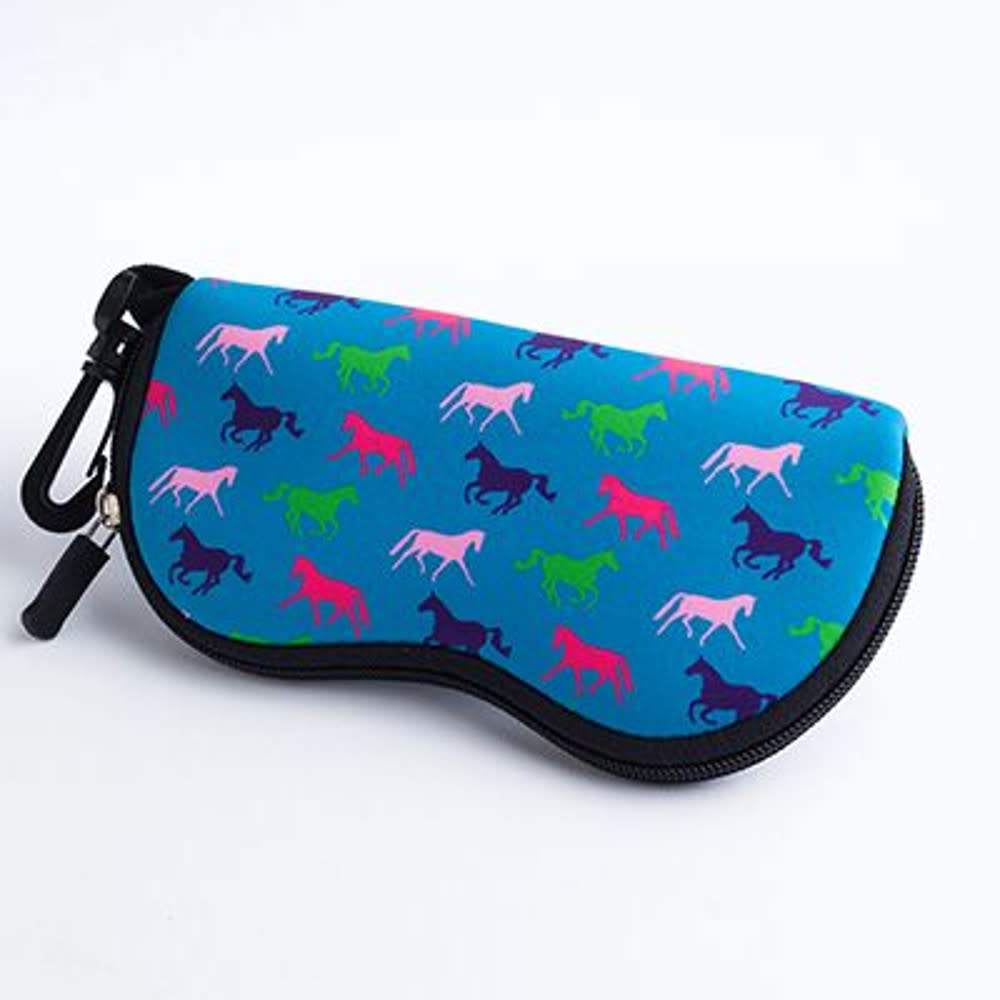 OVERSTOCK: Neoprene Horses Sunglasses Case - One Size - Teal - Tack Of ...