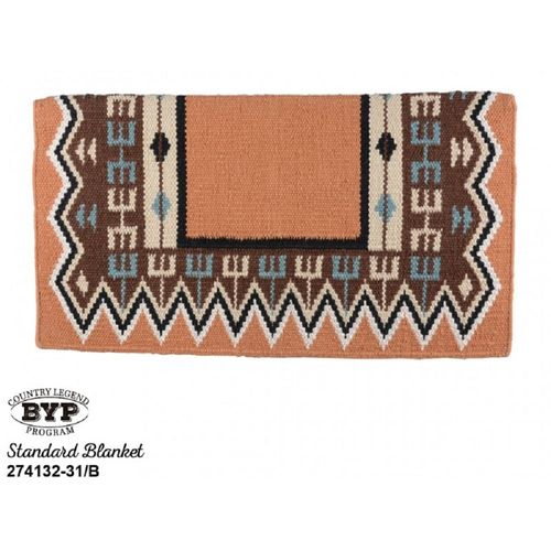 READY TO SHIP: Western Rawhide Country Legend Double E New Zealand Wool Standard Show Blanket - 38in x 34in - Cream/Brown/Beige