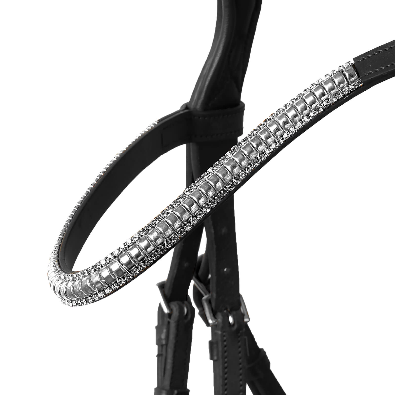 Horze Highbury Anatomical Crystal Dressage Bridle - Black