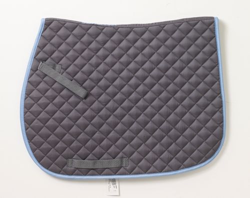 OVERSTOCK: Centaur Imperial Quilted Close Contact Saddle Pad - Horse - Grey w/ Lt Blue